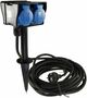 Gartensteckdose mit Erdspie�, 4-fach IP44, 10m Kabel