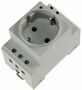 Schutzkontakt-Steckdose f�r Hutschiene mit LED, 230V, 16A, VDE