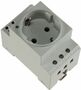 Schutzkontakt-Steckdose f�r Hutschiene mit LED, 230V, 16A, VDE