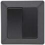 MILOS Serien-Schalter 2-fach, Anthrazit 250V~/ 10A, inkl. Rahmen, UP