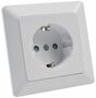 MILOS Schutzkontakt-Steckdose, wei� matt 250V~/ 16A, inkl. Rahmen, Klemmanschluss