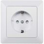 MILOS Schutzkontakt-Steckdose, wei� matt 250V~/ 16A, inkl. Rahmen, Klemmanschluss