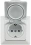 MILOS Schutzkontakt-Steckdose IP44 250V~/ 16A, inkl. Rahmen, UP, wei� matt