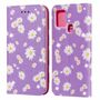 Samsung Galaxy A21s Tasche Handy H�lle Schutz Cover mit Kartenfach Glitzer Violett