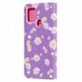 Samsung Galaxy A21s Tasche Handy H�lle Schutz Cover mit Kartenfach Glitzer Violett