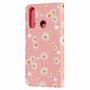 Huawei Y6p Tasche Handy H�lle Schutz Cover mit Kartenfach Glitzer Rosa
