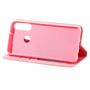 Huawei Y6p Tasche Handy H�lle Schutz Cover mit Kartenfach Glitzer Rosa