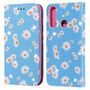 Huawei Y6p Tasche Handy H�lle Schutz Cover mit Kartenfach Glitzer Blau