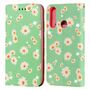 Huawei Y6p Tasche Handy H�lle Schutz Cover mit Kartenfach Glitzer Gr�n