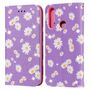 Huawei Y6p Tasche Handy H�lle Schutz Cover mit Kartenfach Glitzer Violett