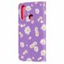 Huawei Y6p Tasche Handy H�lle Schutz Cover mit Kartenfach Glitzer Violett