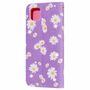 Huawei Y5p Tasche Handy H�lle Schutz Cover mit Kartenfach Glitzer Violett