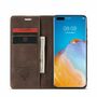 Handy H�lle Schutz Tasche f�r Huawei P40 Cover Wallet Etui Braun