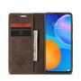 Handy H�lle Schutz Tasche f�r Huawei P smart 2021 Cover Wallet Etui Braun
