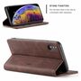Handy H�lle Schutz Tasche f�r Apple iPhone X / XS Cover Wallet Etui Braun