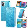 Apple iPhone 12 Pro Max Handyh�lle Schutztasche Case Cover Mandala Blau