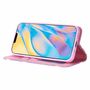 Apple iPhone 12 mini Tasche Handy H�lle Schutz Cover mit Kartenfach Glitzer Violett