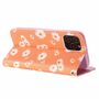 Apple iPhone 12 / 12 Pro Tasche Handy H�lle Schutz Cover mit Kartenfach Glitzer Orange