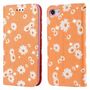Apple iPhone 7 / 8 / SE 2020 Tasche Handy H�lle Schutz Cover mit Kartenfach Glitzer Orange