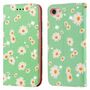 Apple iPhone 7 / 8 / SE 2020 Tasche Handy H�lle Schutz Cover mit Kartenfach Glitzer Gr�n