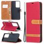 Samsung Galaxy S21 Ultra Handy H�lle Schutz-Tasche Case Cover Kartenfach Etuis Rot