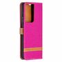 Samsung Galaxy S21 Ultra Handy H�lle Schutz-Tasche Case Cover Kartenfach Etuis Pink