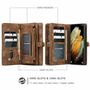 Samsung Galaxy S21 Plus Schutzh�lle Geldb�rse mit Abnehmbarer Handyh�lle 11 Kartenf�cher Braun