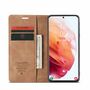 Handy H�lle Schutz Tasche f�r Samsung Galaxy S21 Cover Wallet Etui Braun