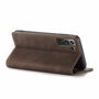 Handy H�lle Schutz Tasche f�r Samsung Galaxy S21 Cover Wallet Etui Braun