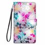Samsung Galaxy S21 Tasche Handy H�lle Schutz-Cover Flip-Case mit Kartenfach Blumen