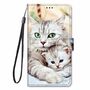 Samsung Galaxy S21 Ultra Tasche Handy H�lle Schutz-Cover Flip-Case mit Kartenfach Katzen