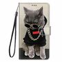 Samsung Galaxy S21 Ultra Tasche Handy H�lle Schutz-Cover Flip-Case mit Kartenfach Katze