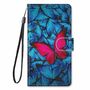 Samsung Galaxy S21 Ultra Tasche Handy H�lle Schutz-Cover Flip-Case mit Kartenfach Schmetterling