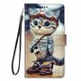 Samsung Galaxy S21 Plus Tasche Handy H�lle Schutz-Cover Flip-Case mit Kartenfach Katze