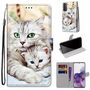 Samsung Galaxy S21 Plus Tasche Handy H�lle Schutz-Cover Flip-Case mit Kartenfach Katzen