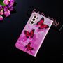 Samsung Galaxy S21 Plus Tasche Handy H�lle Schutz-Cover Flip-Case mit Kartenfach Schmetterlinge Pink