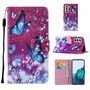 Samsung Galaxy S21 Plus Tasche Handy H�lle Schutz-Cover Flip-Case mit Kartenfach Schmetterlinge Violett