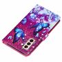 Samsung Galaxy S21 Plus Tasche Handy H�lle Schutz-Cover Flip-Case mit Kartenfach Schmetterlinge Violett