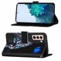 Samsung Galaxy S21 Plus Tasche Handy H�lle Schutz-Cover Flip-Case mit Kartenfach Katze Schwarz