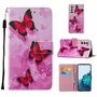 Samsung Galaxy S21 Tasche Handy H�lle Schutz-Cover Flip-Case mit Kartenfach Schmetterlinge Pink