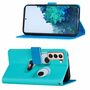 Samsung Galaxy S21 Tasche Handy H�lle Schutz-Cover Flip-Case mit Kartenfach Big Eyes Blau