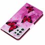 Samsung Galaxy S21 Ultra Tasche Handy H�lle Schutz-Cover Flip-Case mit Kartenfach Schmetterlinge Pink