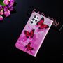 Samsung Galaxy S21 Ultra Tasche Handy H�lle Schutz-Cover Flip-Case mit Kartenfach Schmetterlinge Pink