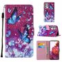 Samsung Galaxy S21 Ultra Tasche Handy H�lle Schutz-Cover Flip-Case mit Kartenfach Schmetterlinge Violett