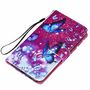 Samsung Galaxy S21 Ultra Tasche Handy H�lle Schutz-Cover Flip-Case mit Kartenfach Schmetterlinge Violett