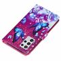 Samsung Galaxy S21 Ultra Tasche Handy H�lle Schutz-Cover Flip-Case mit Kartenfach Schmetterlinge Violett