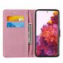 Samsung Galaxy S21 Ultra Tasche Handy H�lle Schutz-Cover Flip-Case mit Kartenfach Schmetterlinge Violett