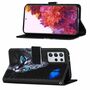 Samsung Galaxy S21 Ultra Tasche Handy H�lle Schutz-Cover Flip-Case mit Kartenfach Katze Schwarz