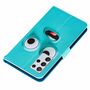 Samsung Galaxy S21 Ultra Tasche Handy H�lle Schutz-Cover Flip-Case mit Kartenfach Big Eyes Blau