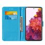 Samsung Galaxy S21 Ultra Tasche Handy H�lle Schutz-Cover Flip-Case mit Kartenfach Big Eyes Blau